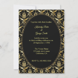 Gold Damask Style Hochzeitseinladungen Einladung