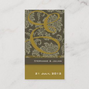 Gold Damask Website Business Card Begleitkarte
