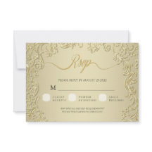 Gold Damask Wedding UAWG Response Card