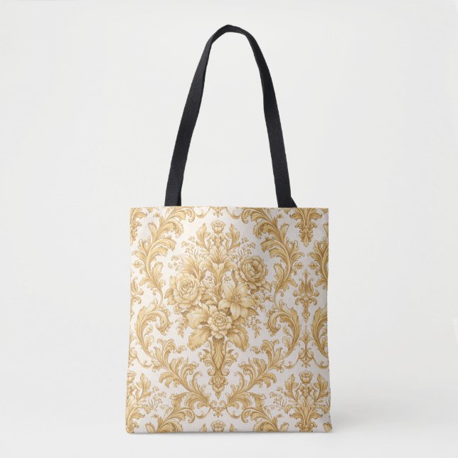 Gold-Damasken-Blumenmuster Tasche (Vorderseite)
