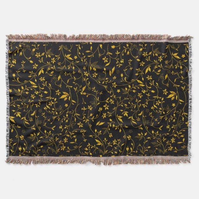 Gold-Damaskus auf schwarz Decke (Vorderseite)