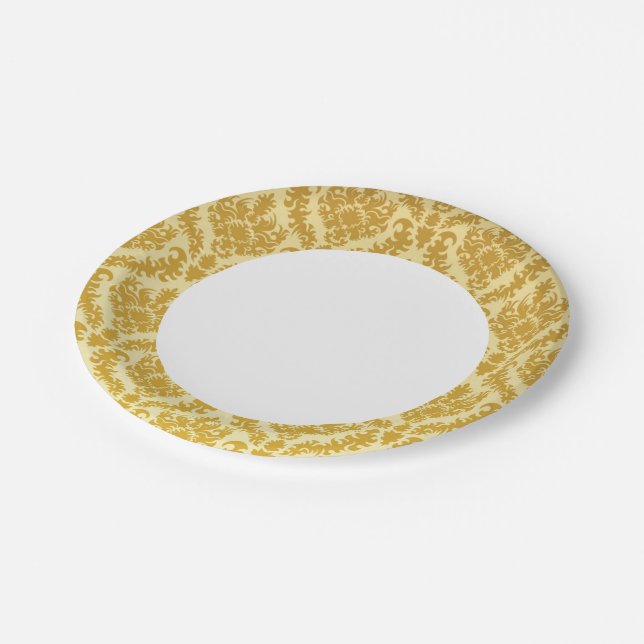 Gold-Damaskus Pappteller (Schrägansicht)