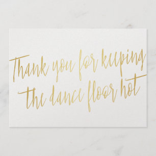 Gold "Danke" für die Hochzeitsband, Musiker oder D Dankeskarte