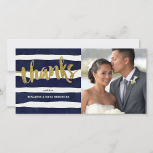 Gold Danke Striped Wedding Foto Vielen Dank