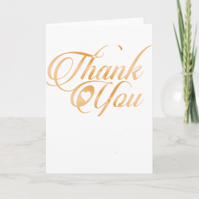 Gold danken Ihnen elegantes Typografieskript Dankeskarte (Vorderseite)