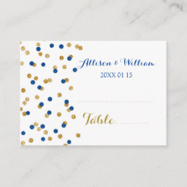Gold Dark Blue Confetti Tischplatzierungskarten Platzkarte