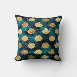 Gold & Dark Green Galaxy Dharma Mandala Muster Kissen
