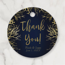 Gold & Dark Navy Blue Elegant Korallenhochzeit