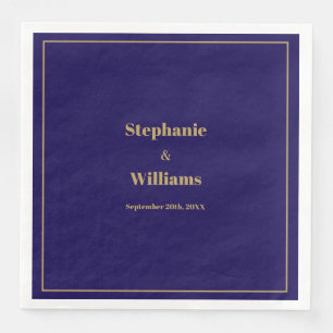 Gold Dark Navy Blue Elegante Moderne Minimale Hoch Serviette