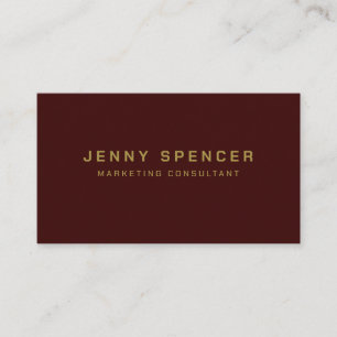 Gold Dark Red Minimalistisch QR Code Beruflich Visitenkarte