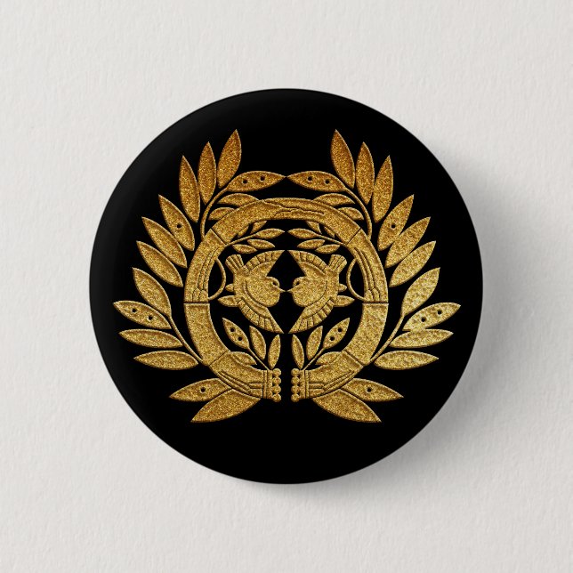 Gold Date Take in Suzume Kamon Button (Vorderseite)