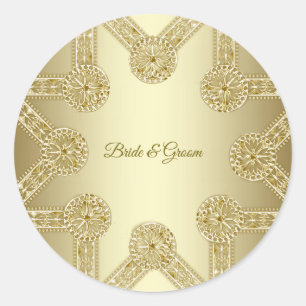 Gold Decorative Classic Round Aufkleber