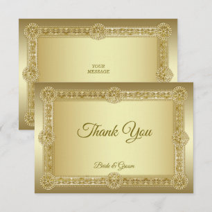Gold Decorative Flat Danke-Card Dankeskarte
