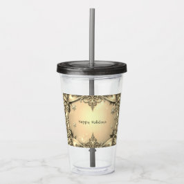 Gold Decorative Holiday Acrylic Tumbler Acryltrinkbecher