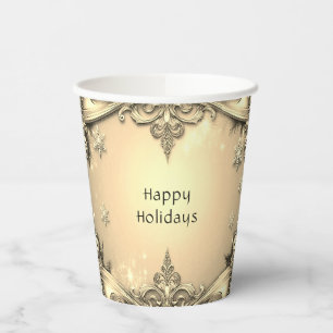 Gold Decorative Holiday Paper Cups Pappbecher