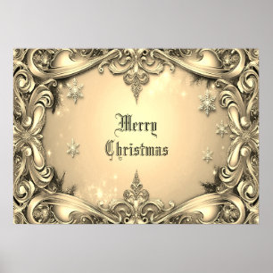 Gold Decorative Holiday Poster