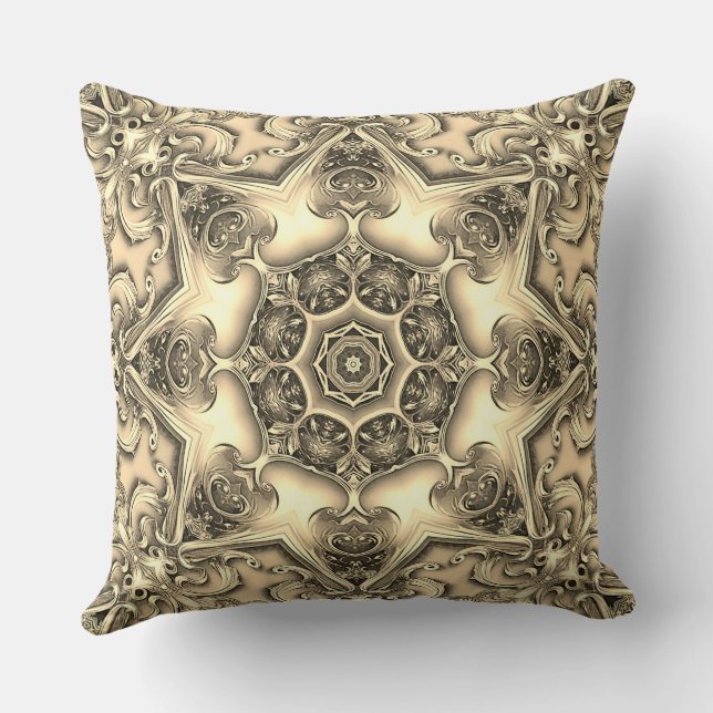 Gold Decorative Holiday Throw Kissen (Rückseite)