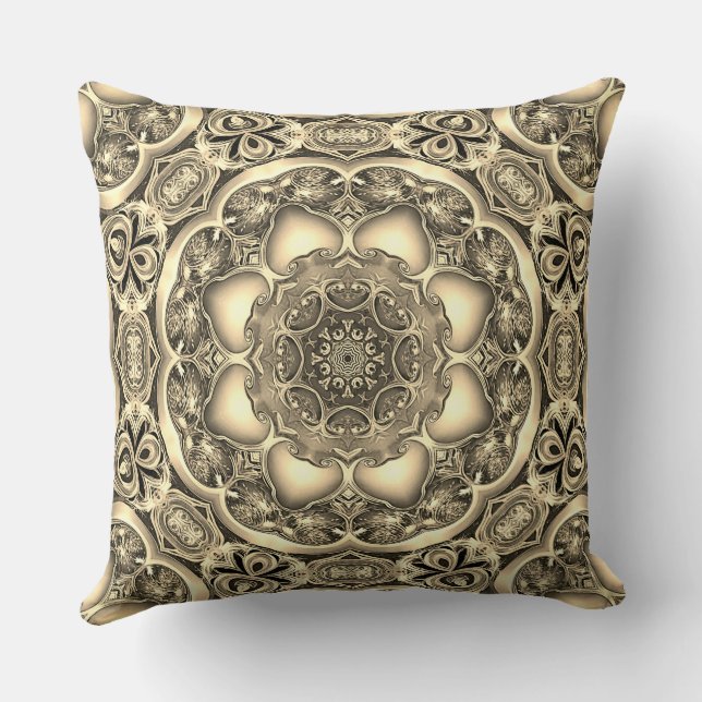 Gold Decorative Holiday Throw Kissen (Rückseite)