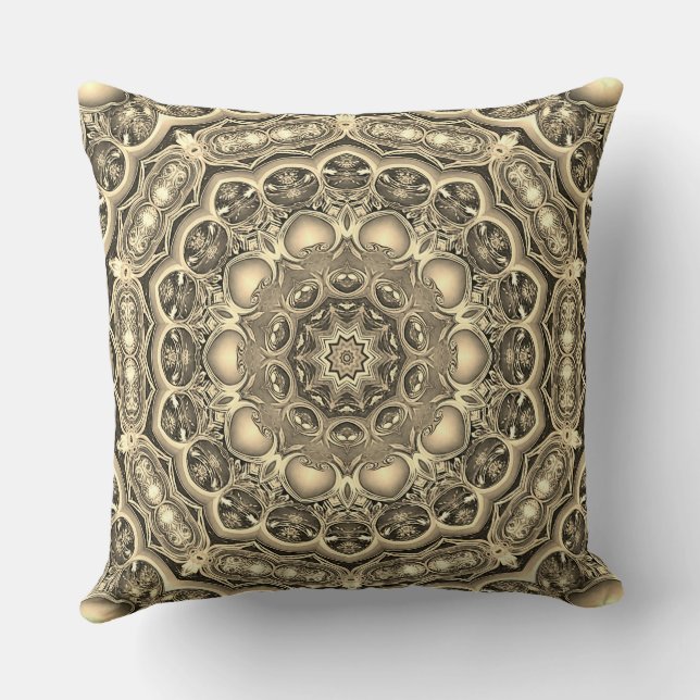 Gold Decorative Holiday Throw Kissen (Rückseite)