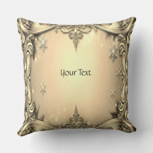 Gold Decorative Holiday Throw Kissen