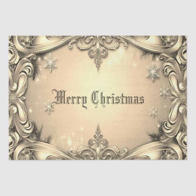 Gold Decorative Holiday Tissue Paper Seidenpapier (Vorderseite)