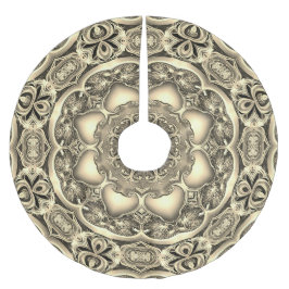 Gold Decorative Tree Skirt Polyester Weihnachtsbaumdecke