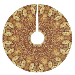 Gold Decorative Tree Skirt Polyester Weihnachtsbaumdecke