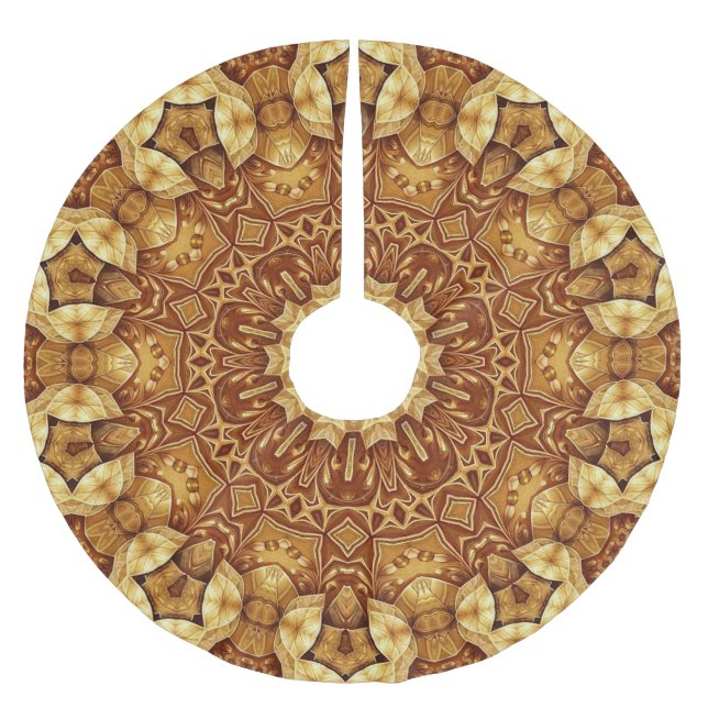 Gold Decorative Tree Skirt Polyester Weihnachtsbaumdecke (Vorderseite)