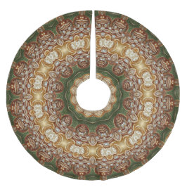 Gold Decorative Tree Skirt Polyester Weihnachtsbaumdecke