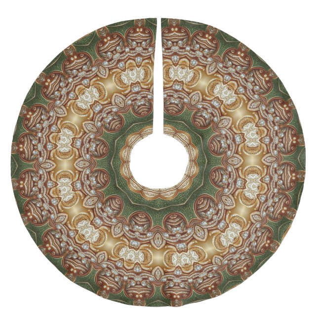 Gold Decorative Tree Skirt Polyester Weihnachtsbaumdecke (Vorderseite)