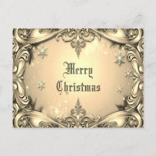 Gold Decorative Weihnachten Weihnachten Postkarte