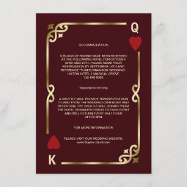 Gold Deep Burgundy Casino Vegas Wedding Details Begleitkarte