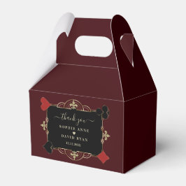 Gold Deep Burgundy Casino Vegas Wedding Geschenkschachtel