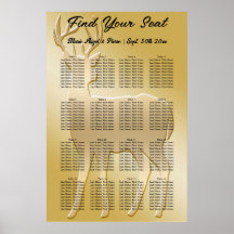Gold Deer 16 Tische Sitzkarte
