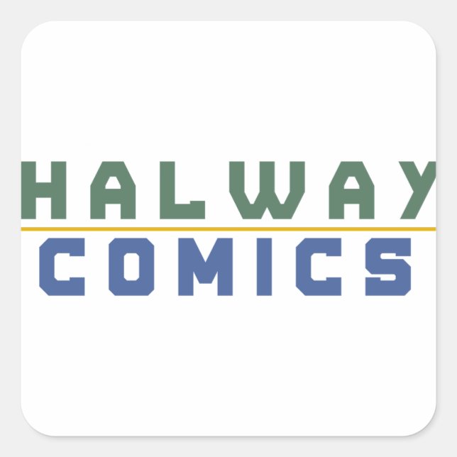Gold der halben Comicen Quadratischer Aufkleber (Vorderseite)