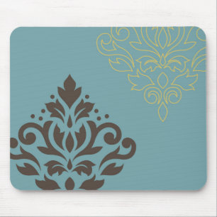 Gold der Rolle-Damast-Kunst-I Brown (Linie) Mousepad