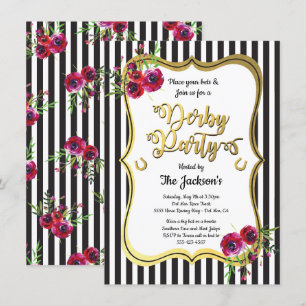 Gold Derby Horse racing Party Invitations