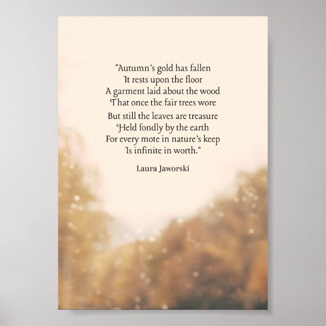 Gold des Herbstes von Laura Jaworski Poster (Vorne)