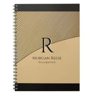 Gold Design, Name & Monogramm, Beruf Notizblock