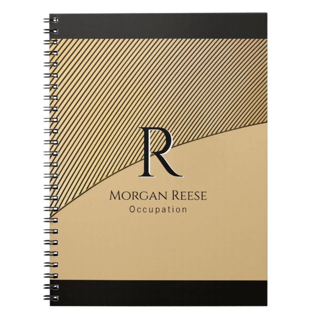 Gold Design, Name & Monogramm, Beruf Notizblock (Vorderseite)