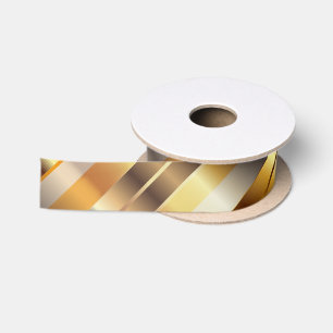 Gold Diagonale Streifen   Christmas Satinband