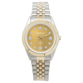 Gold & Diamant Dialstahl & Gold Bracelet Armbanduhr