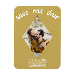 Gold Diamant Foto Hochzeit Save the Date Magnet
