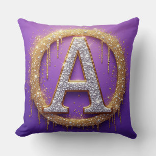 Gold Diamant Monogramm A Geschenkidee Kissen