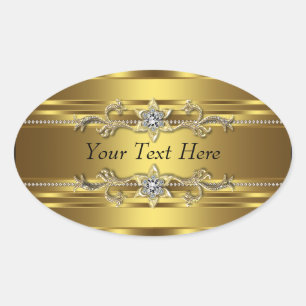 Gold Diamant Ovaler Aufkleber