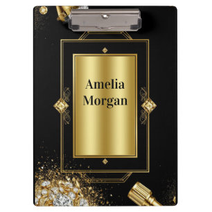 💎 Gold-Diamant-Schmuck-Werkzeug-Notizbuch für Des Klemmbrett