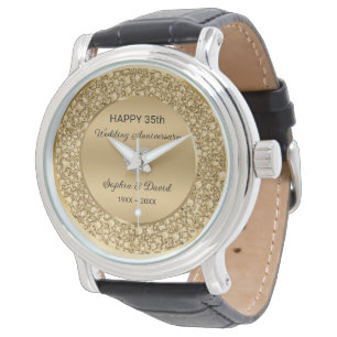 Gold Diamanten Hochzeitsjubiläum Armbanduhr