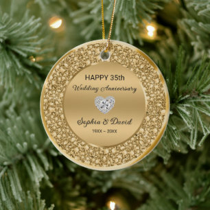 Gold Diamanten Hochzeitstag Keramik Ornament