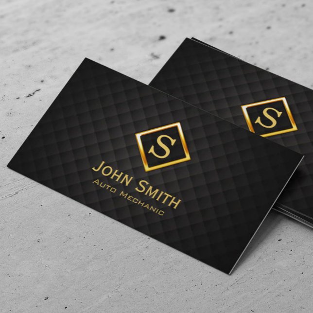 Gold Diamond Auto Mechanic Business Card Visitenkarte (Von Creator hochgeladen)