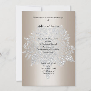 Gold Diamond Bouquet ELEGANT WEDING Einladung